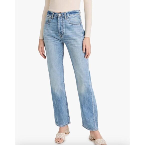 7 For All Mankind Womens Star Panel‎ Easy Straight Button Fly Jeans Blue Size 28